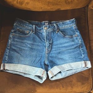 GAP mid-rise denim rolled shorts